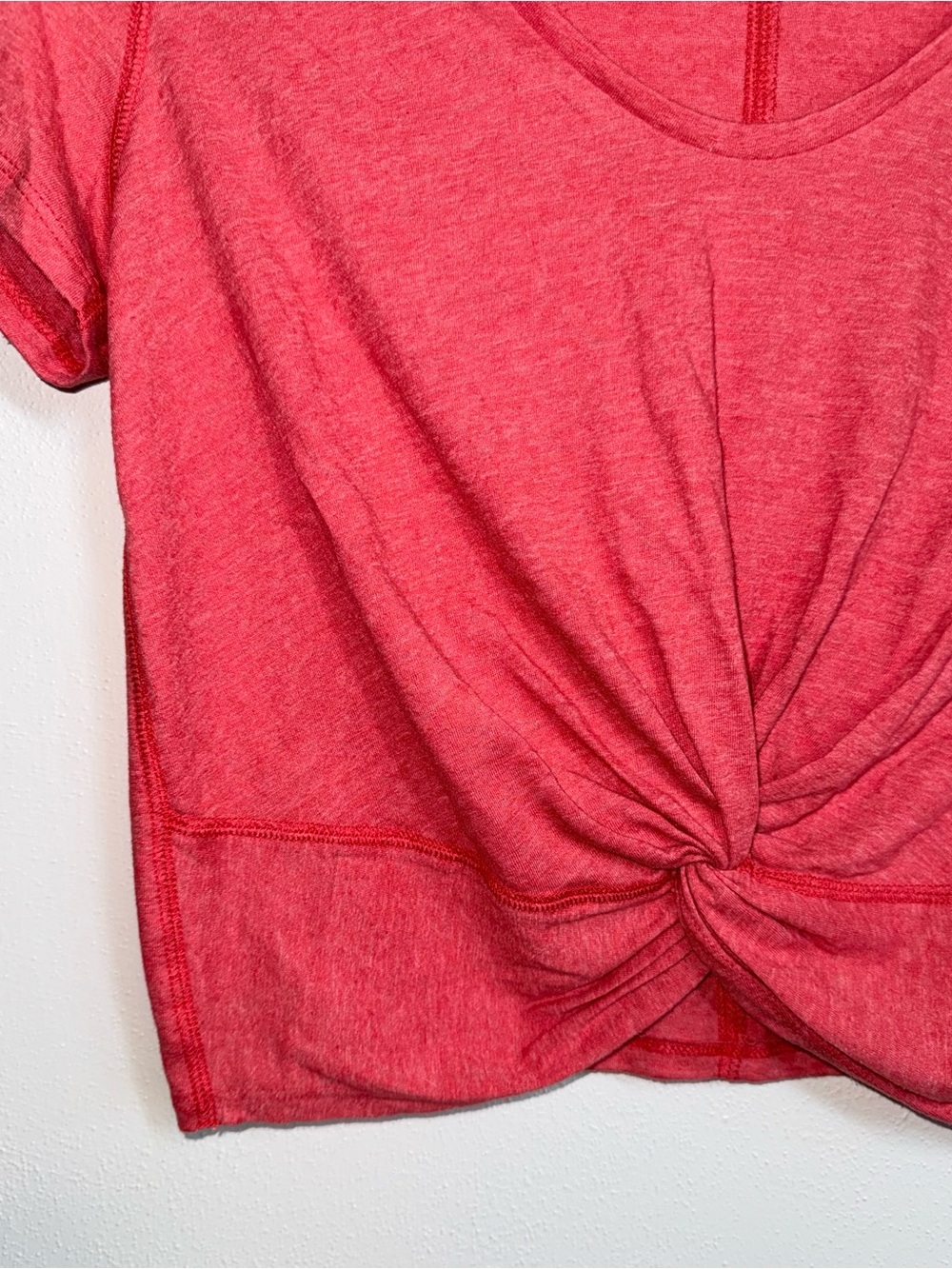 Abercrombie & Fitch Red Knot Front Tee Scoop Neck Cropped Summer Medium Women’s - Picture 4 of 10